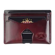 Porta Cartão Masculino Mitty Bordô Couro Legítimo - Carteira Slim M4R 0042