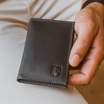 Porta Cartão Masculino Slim Minimalista Couro Legítimo RFID