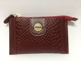 Porta cartão/moeda em couro Verm Artlux