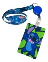Porta Cartão Ou Crachá Do Lilo & Stitch Emborrachado