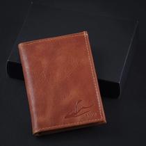 Porta Cartão Pequeno Minimalista Couro Nobre Laranja