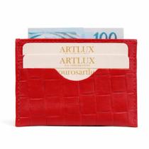 Porta Cartão Slim em Couro Croco Artlux 3010 - Porta Cartão Slim em Couro Croco Artlux 3010 -