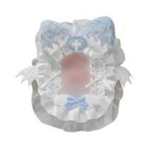 Porta Cartas De Poker De Pelúcia Sweet Lolita Com Renda, Estojo Para Photocard Kpop, Laço De Fita,