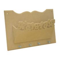 Porta Cartas e Chaves Arabesco 29,5x6x18,5 Mdf 6mm Madeira