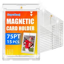 Porta-cartas magnético Superlong 75pt, 15 unidades, com proteção UV Porta-cartas magnético Superlong 75pt, 15 unidades, com proteção UV