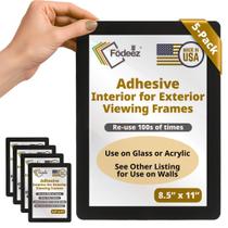 Porta-cartazes adesivos Fodeez 8,5 x 11 preto, pacote com 5