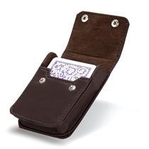 Porta-cartões Brybelly Single Deck Leather Brown 9,5 x 7,5 cm