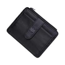 Porta-cartões De Couro Com Zíper E Bloqueio RFID Para Homens, Carteira Para Cartões De Crédito E