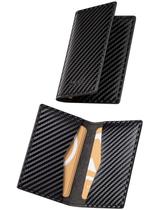 Porta-cartões de couro VULKIT Slim frente e verso, comporta 20 cartões Porta-cartões de couro VULKIT Slim frente e verso, comporta 20 cartões