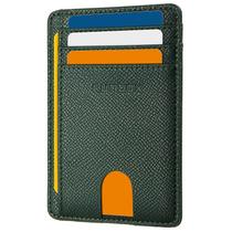 Porta-cartões de couro Wallet RUNBOX Slim com bloqueio de RFID Porta-cartões de couro Wallet RUNBOX Slim com bloqueio de RFID