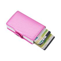 Porta-Cartões De Crédito Em Fibra De Carbono Com Bloqueio RFID Para Homens, Carteira Minimalista De