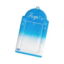 Porta-Cartões De Foto De Ídolo Kpop Em Gradiente Azul E Branco, Material PU, Mini Chaveiro De Porta-Cartões De Foto De Ídolo Kpop Em Gradiente Azul E Branco, Material PU, Mini Chaveiro De