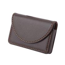 Porta-cartões de visita HERCHR PU Leather Coffee para homens/mulheres Porta-cartões de visita HERCHR PU Leather Coffee para homens/mulheres