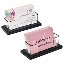 Porta-cartões de visita PecMuikee Desk Acrylic 1 slot Clear x2 Porta-cartões de visita PecMuikee Desk Acrylic 1 slot Clear x2