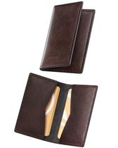 Porta-cartões de visita VULKIT Vintage Espresso Slim 10,6x6,8x0,6cm
