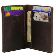 Porta Cartões Em Couro Carteira Masculina Café