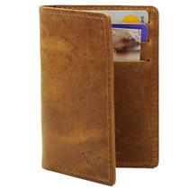 Porta Cartões Em Couro Carteira Masculina Marrom Claro