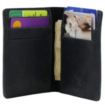 Porta Cartões Em Couro Carteira Masculina Preto
