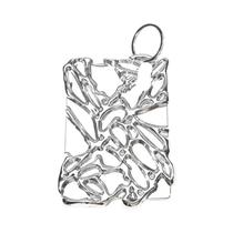 Porta-Cartões Metálico Prateado Coreano Com Textura Especial Galvanizada