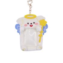 Porta-cartões MOSSTYUS Kawaii Plush Photocard com chaveiro