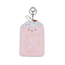 Porta-cartões MOSSTYUS Plush Fluffy Photocard rosa para meninas Porta-cartões MOSSTYUS Plush Fluffy Photocard rosa para meninas