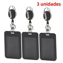 Porta-Cartões Retrátil Preto Conjunto De 3 Peças Porta-Cartão De Refeição De Alto Padrão Para