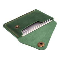 Porta-cartões Turbosnail Leather Green Minimalist Slim Wallet Porta-cartões Turbosnail Leather Green Minimalist Slim Wallet