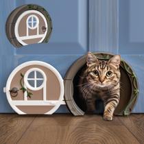 Porta Cat Door Purrfect Portal Gnome para portas interiores Porta Cat Door Purrfect Portal Gnome para portas interiores