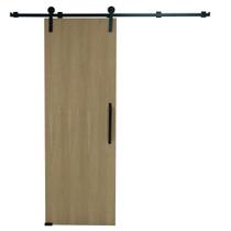 Porta Celeiro De Correr Verniz Kit Preto 210x70