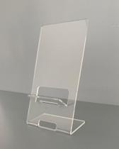 Porta Celular 18,5x10cm Display Expositor Suporte em Acrílico Porta Celular 18,5x10cm Display Expositor Suporte em Acrílico