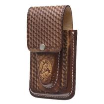 Porta Celular com Bainha para Canivete de Couro Bordado Cow Way 32917