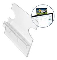 Porta Celular Notebook Suporte Apoio Acrílico Transparente Monitor Smartphone Computador Telefone