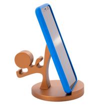 Porta Celular Tablet Suporte Para Mesa Bancada Escritório Escrivaninha Apoio Boneco Lutador Em MDF