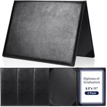 Porta-certificados: couro Tenare, 8,5 x 11 polegadas, PU preto, 3 unidades Porta-certificados: couro Tenare, 8,5 x 11 polegadas, PU preto, 3 unidades