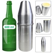 Porta cerveja de garrafa 600 ml com isopor e tampa conserva cerveja bar casa barzinho