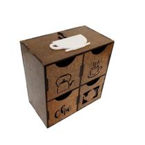 Porta cha com 04 gaveta em MDF 3mm Porta cha com 04 gaveta em MDF 3mm