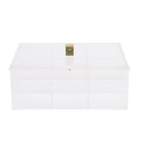 Porta Chá / Especiarias Acrílico Com Cromado Dourado