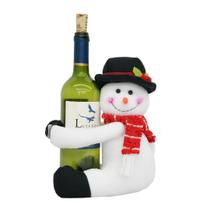 Porta Champanhe Boneco de Neve Pelúcia Natal Chapéu Decorado e Cachecol Crochê Porta Champanhe Boneco de Neve Pelúcia Natal Chapéu Decorado e Cachecol Crochê