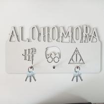 Porta Chave Alohomora Harry Potter Branco Em Mdf