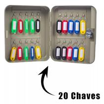 Porta Chave Armário Claviculário 20 Chaves Chaveiros