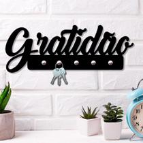 Porta Chave de Parede em MDF Gratidão - PS Decor