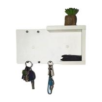 Porta Chave De Parede Organizador Multiuso 100%mdf Branco