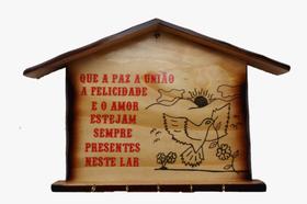 Porta Chave Madeira c/ Dizeres Porta Chave Madeira c/ Dizeres