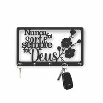 Porta Chave Nunca foi sorte sempre foi Deus criativo