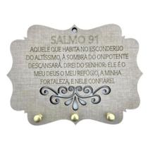 Porta Chave Salmo 91 de madeira MDF