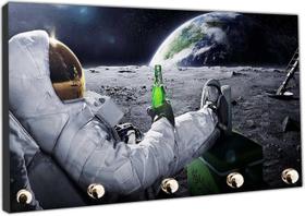 Porta Chaves Astronauta Lua Universos Planetas Galáxias Organizador Chaveiros