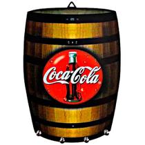 Porta Chaves Barril Chaveiro Decorativo em Madeira - Coca-Cola Porta Chaves Barril Chaveiro Decorativo em Madeira - Coca-Cola