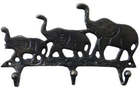 Porta Chaves Cabide Elefantes Em Bronze Oxidado Decorações