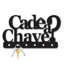 Porta Chaves Cadê A Chave Para Parede Decoração Em Mdf Preto
