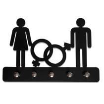 Porta Chaves Casal Homem e Mulher Decoração Criativa